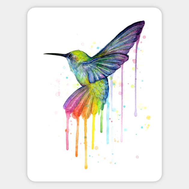 Rainbow Hummingbird Sticker by Olechka